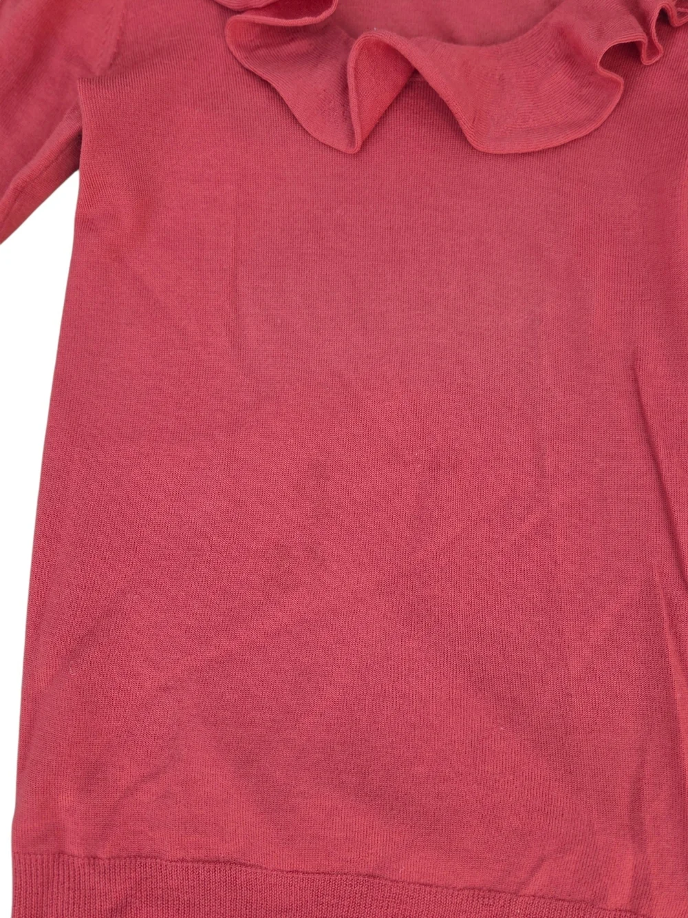 J. Crew Coral Merino Wool Ruffle Neck Sweater. XS.